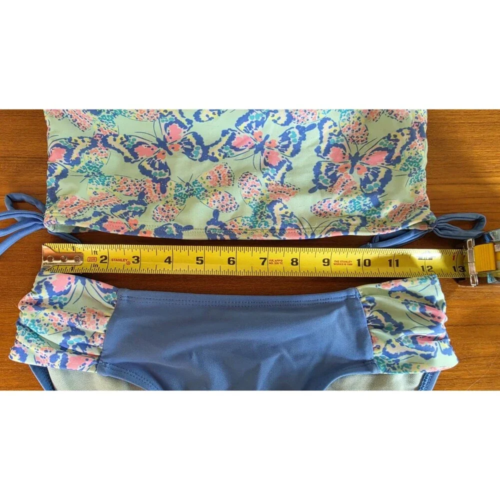 Cat & Jack Girl's Two Piece Butterfly Swimming Suit Size L (10/12)